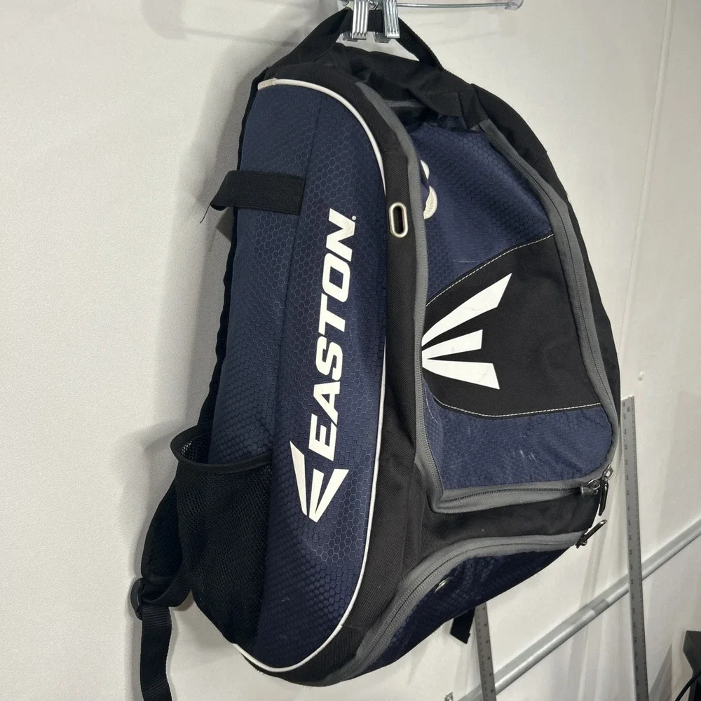 Easton Blue/Black Baseball Softball Backpack 2-Bat Zip Bag w/ Bat Compartment